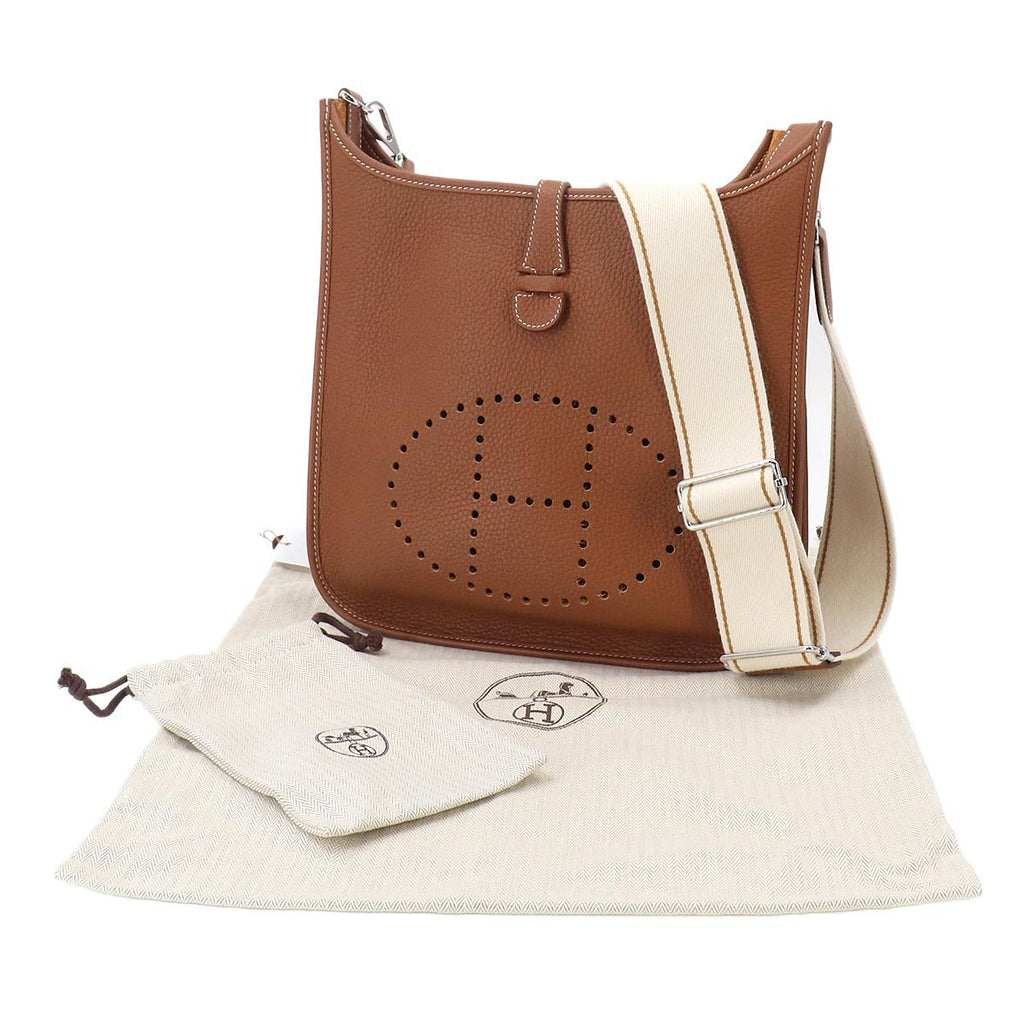 Hermes Evelyne 3 PM Amazon Shoulder Bag Taurillon Clemence Gold Silver — view 2