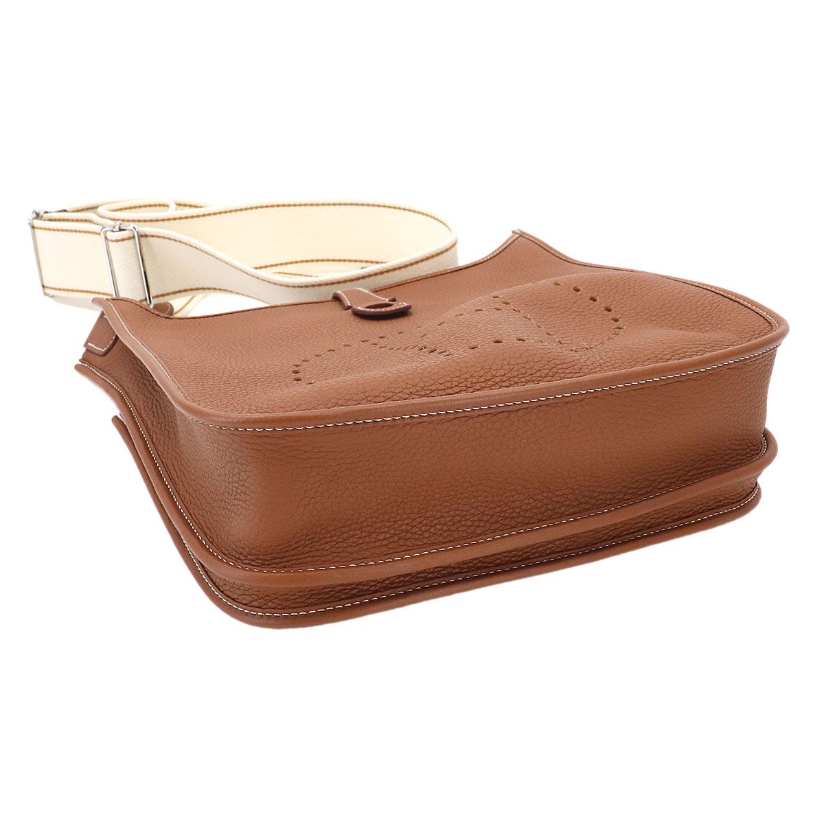 Hermes Evelyne 3 PM Amazon Shoulder Bag Taurillon Clemence Gold Silver — view 5