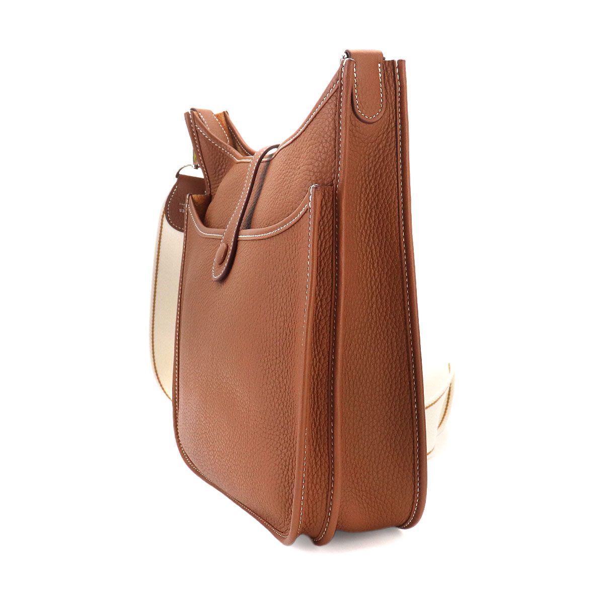 Hermes Evelyne 3 PM Amazon Shoulder Bag Taurillon Clemence Gold Silver — view 4