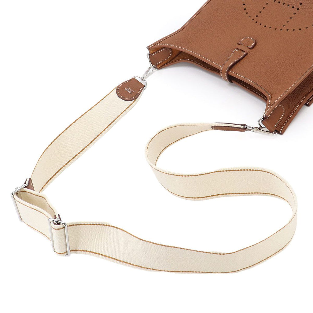 Hermes Evelyne 3 PM Amazon Shoulder Bag Taurillon Clemence Gold Silver — view 6