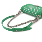 Chanel Boy Chain Shoulder Bag Lambskin Green Silver — view 5