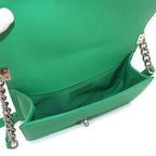 Chanel Boy Chain Shoulder Bag Lambskin Green Silver — view 6