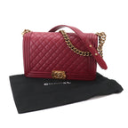 Chanel Boy Chain Shoulder Bag Lambskin Bordeaux Gold — view 2