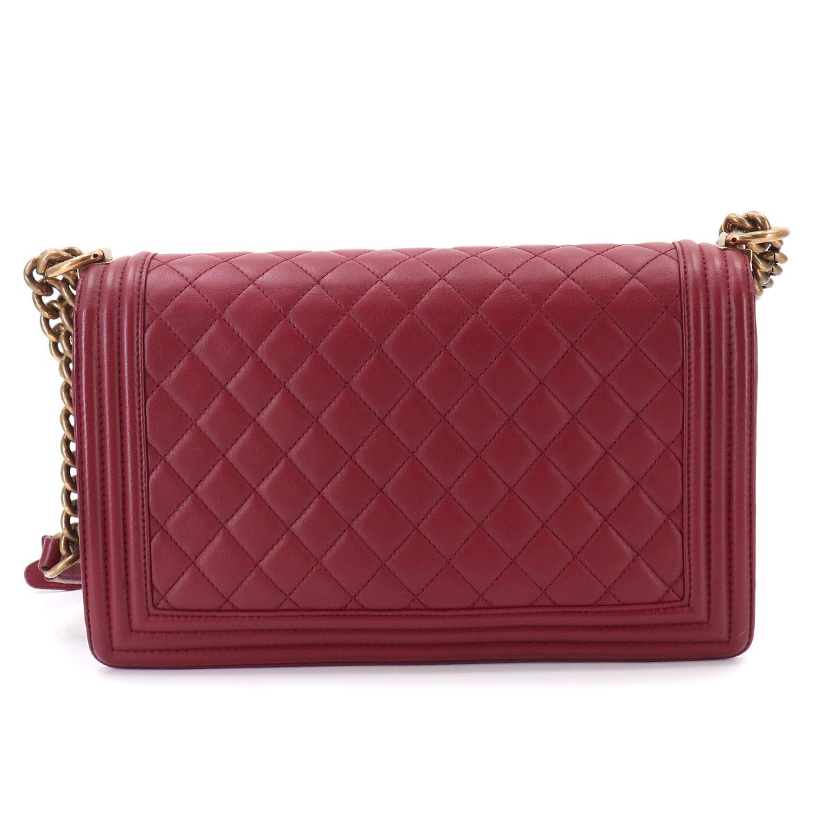 Chanel Boy Chain Shoulder Bag Lambskin Bordeaux Gold — view 3