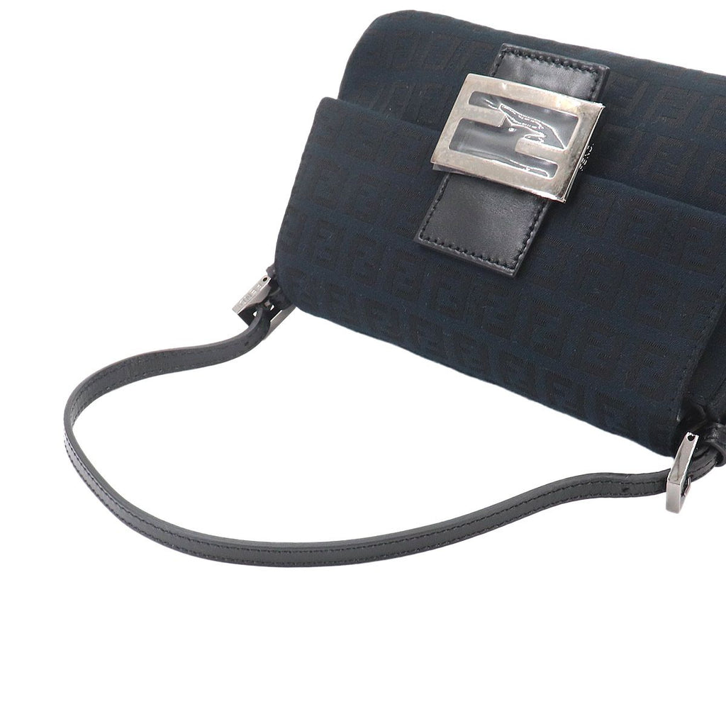 Fendi Zucchi Mini Mamma Bucket Shoulder Bag Canvas Leather Black — view 6
