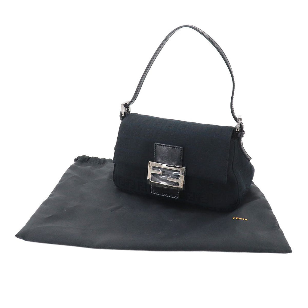 Fendi Zucchi Mini Mamma Bucket Shoulder Bag Canvas Leather Black — view 2