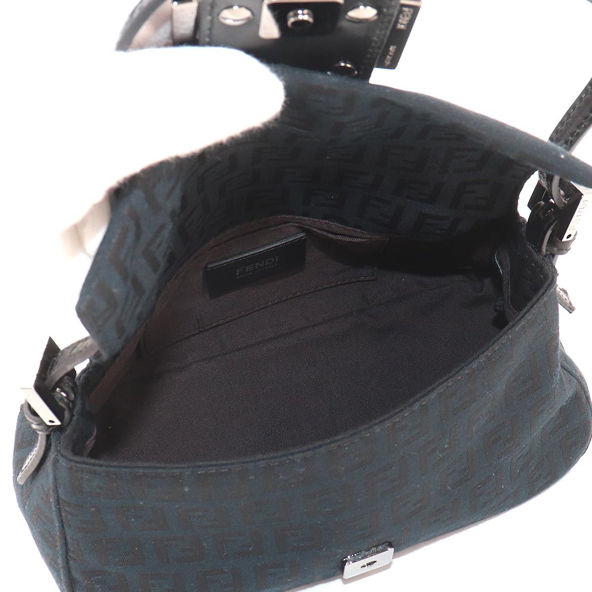 Fendi Zucchi Mini Mamma Bucket Shoulder Bag Canvas Leather Black — view 7