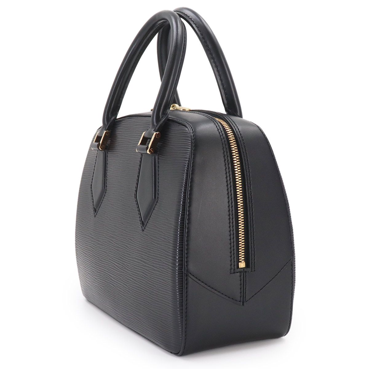 Louis Vuitton Epi Blanc Hand Bag Noir Leather Epi Sablon — view 3