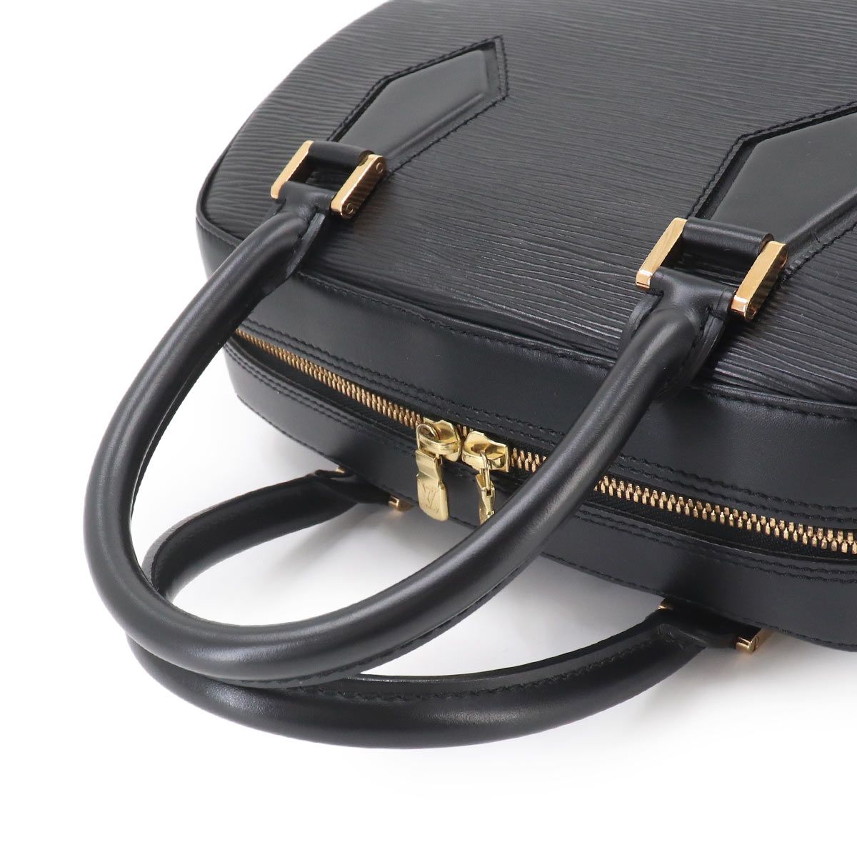 Louis Vuitton Epi Blanc Hand Bag Noir Leather Epi Sablon — view 5