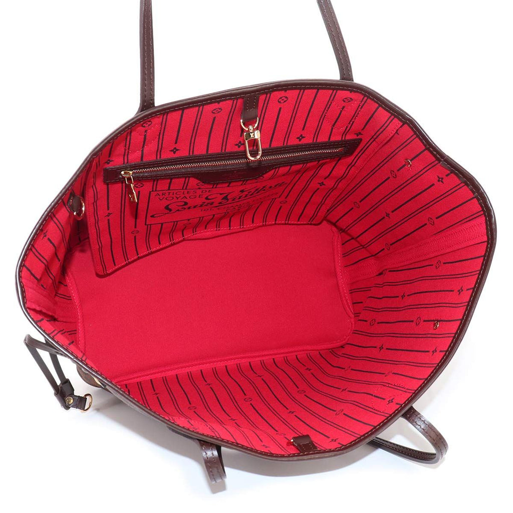 Louis Vuitton Damier Neverfull MM Tote Ebene Cerise Brown — view 6