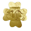 Chanel Brooch CC Logo Gold Metal Clover