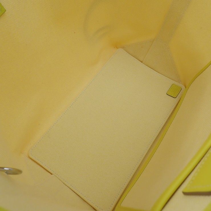 Hermes Handbag Steeple 25 Lime Toile Ash Leather — view 7