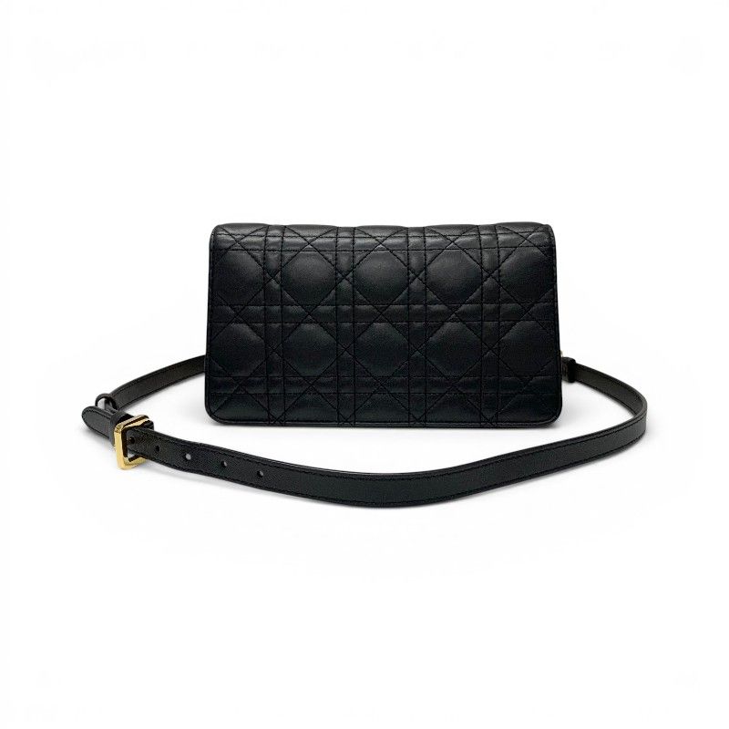 Dior Shoulder Bag Black Gold Jolie Chain Pearl Cannage — view 3