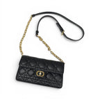 Dior Shoulder Bag Black Gold Jolie Chain Pearl Cannage — view 5
