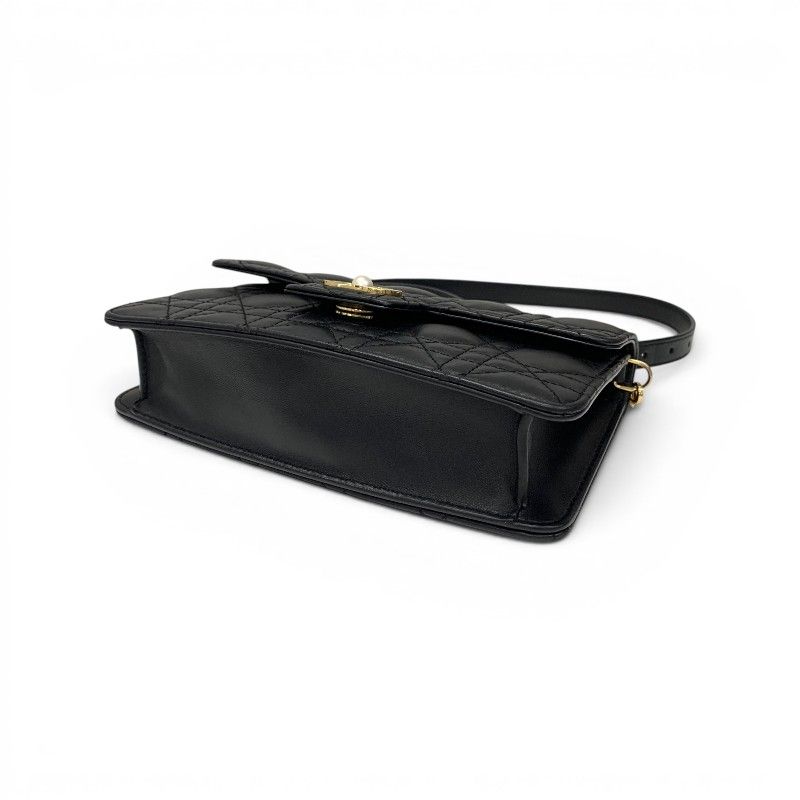 Dior Shoulder Bag Black Gold Jolie Chain Pearl Cannage — view 4