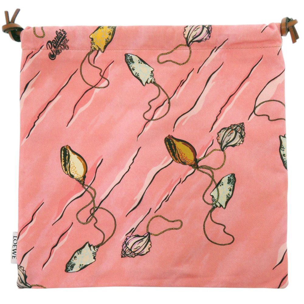 Loewe Paula's Ibiza Cotton Pink Drawstring Pouch — view 2