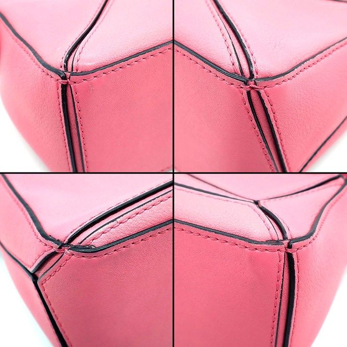 Loewe Shoulder Bag Puzzle Mini Pink Leather Silver — view 7