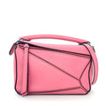 Loewe Shoulder Bag Puzzle Mini Pink Leather Silver