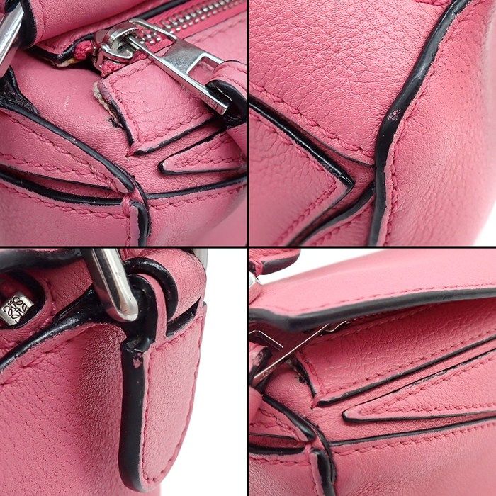 Loewe Shoulder Bag Puzzle Mini Pink Leather Silver — view 8