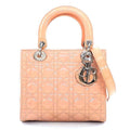 Dior Shoulder Bag Lady Dior Pink Beige Patent Calfskin