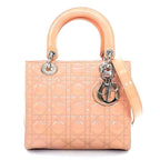 Dior Shoulder Bag Lady Dior Pink Beige Patent Calfskin