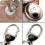 Dior Shoulder Bag Lady Dior Pink Beige Patent Calfskin — view 7