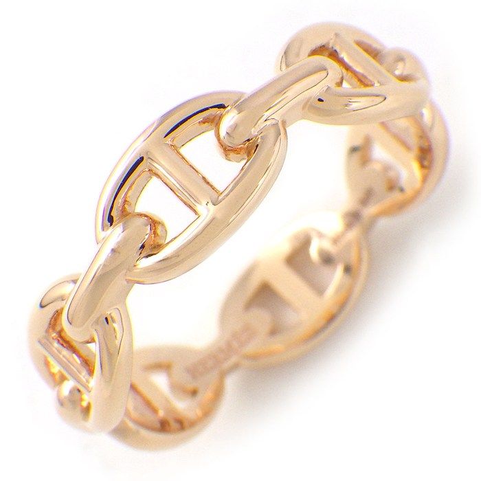 Hermes Ring Chaine D'ancre Enchainee PM 18k Pink Gold