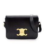 Celine Shoulder Bag Teen Triomphe Black Shiny Calfskin Gold