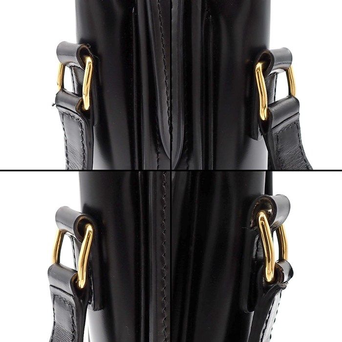 Celine Shoulder Bag Teen Triomphe Black Shiny Calfskin Gold — view 8