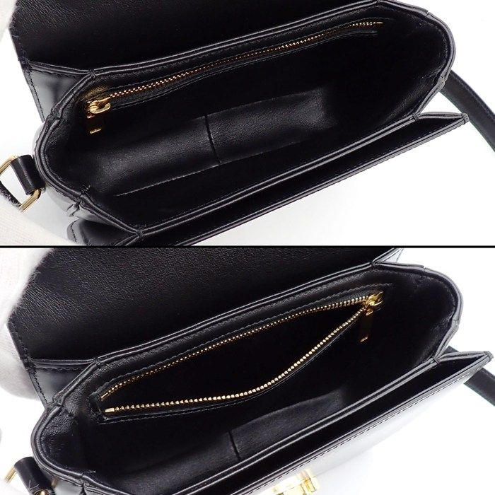 Celine Shoulder Bag Teen Triomphe Black Shiny Calfskin Gold — view 5