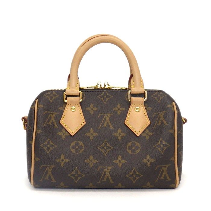 Louis Vuitton Shoulder Bag Speedy Bandouliere 20 Beige Monogram Canvas Vachetta — view 2