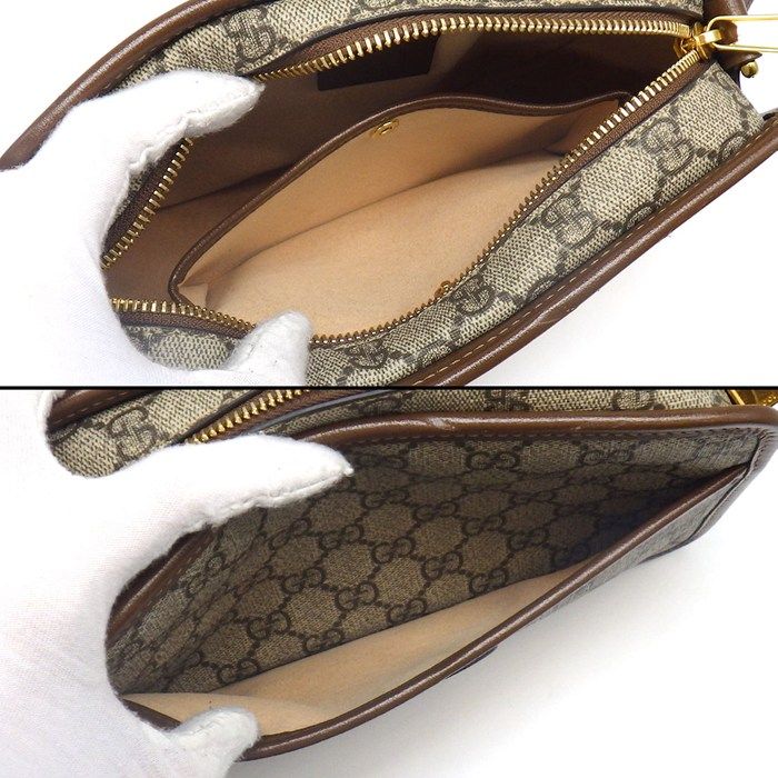 Gucci Shoulder Bag Interlocking Beige Ebony GG Supreme Canvas Leather — view 6