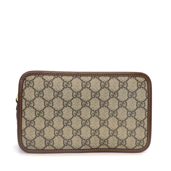 Gucci Shoulder Bag Interlocking Beige Ebony GG Supreme Canvas Leather — view 2