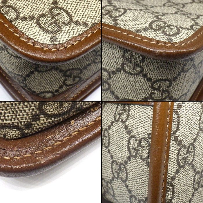 Gucci Shoulder Bag Interlocking Beige Ebony GG Supreme Canvas Leather — view 8