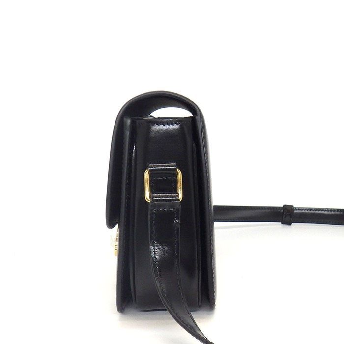 Celine Shoulder Bag Teen Triomphe Black Shiny Calfskin Gold — view 3