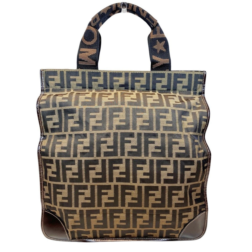 Fendi Zucchini Folding Tote Canvas Leather
