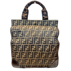 Fendi Zucchini Folding Tote Canvas Leather
