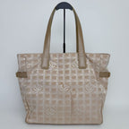 Chanel New Travel Line Tote MM Nylon Canvas Beige Gold Vintage — view 2