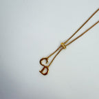 Dior CD Logo Lariat Necklace Plated Gold Vintage — view 2