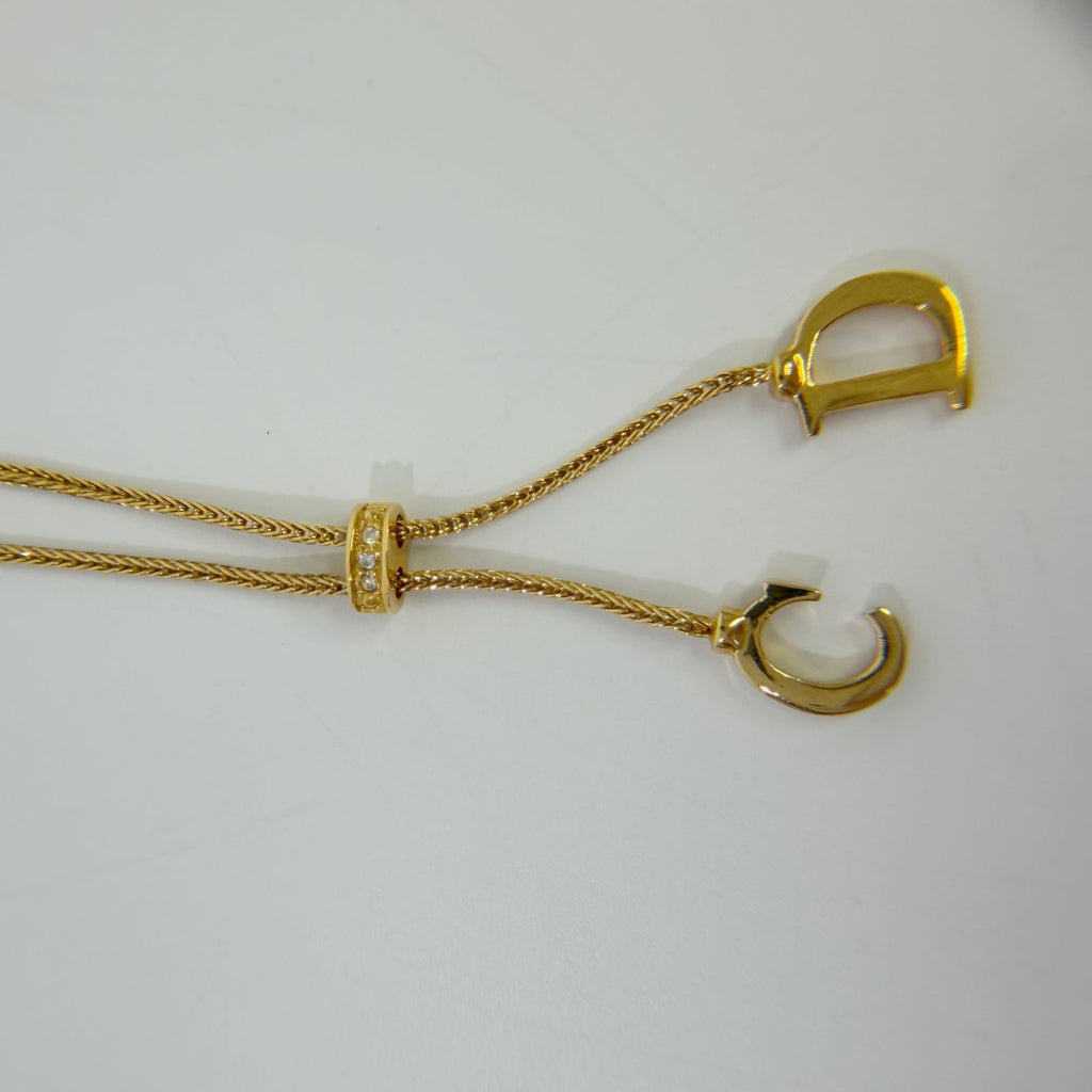 Dior CD Logo Lariat Necklace Plated Gold Vintage — view 4