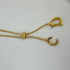 Dior CD Logo Lariat Necklace Plated Gold Vintage — view 4