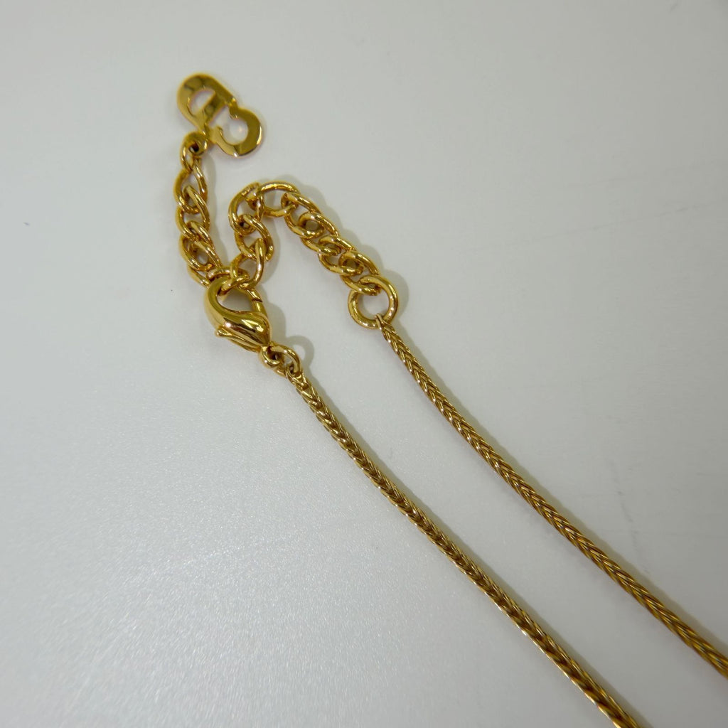 Dior CD Logo Lariat Necklace Plated Gold Vintage — view 9