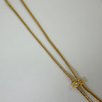 Dior CD Logo Lariat Necklace Plated Gold Vintage — view 7