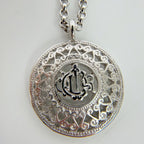 Dior Circle Logo Trotter Pattern Necklace Plated Silver Vintage — view 3