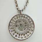 Dior Circle Logo Trotter Pattern Necklace Plated Silver Vintage — view 5