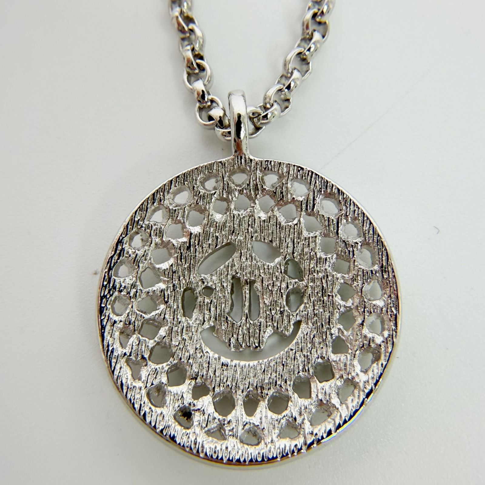 Dior Circle Logo Trotter Pattern Necklace Plated Silver Vintage — view 5