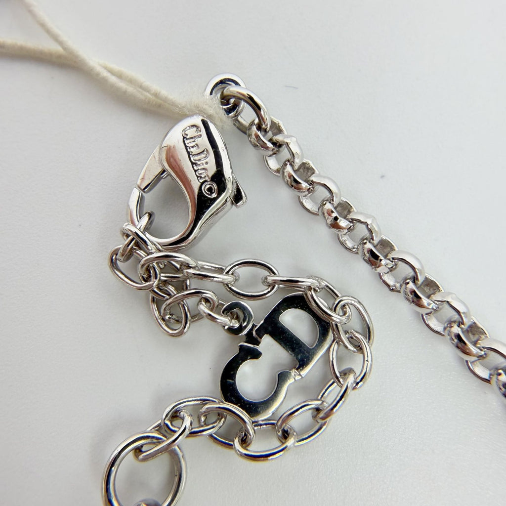 Dior Circle Logo Trotter Pattern Necklace Plated Silver Vintage — view 6