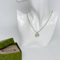 Gucci Interlocking Necklace 925 Sterling Silver Vintage