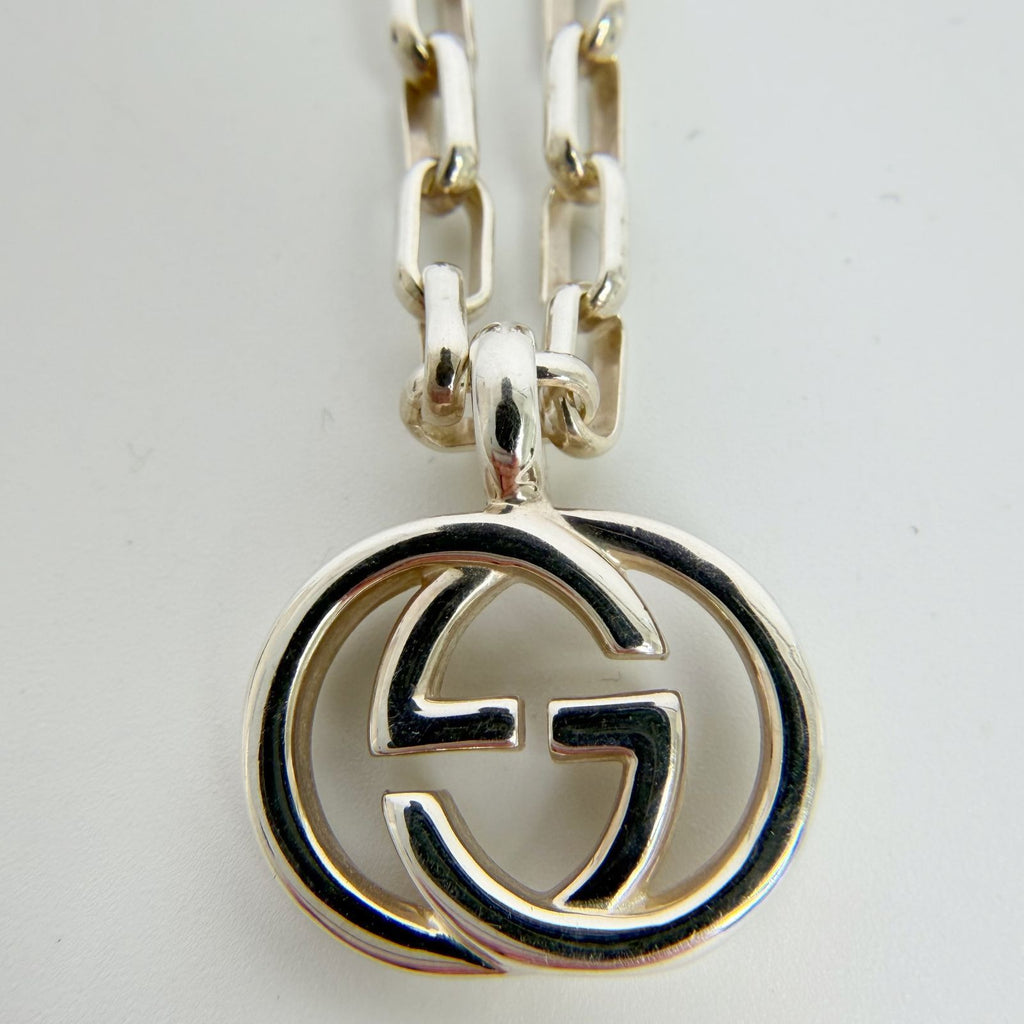 Gucci Interlocking Necklace 925 Sterling Silver Vintage — view 5