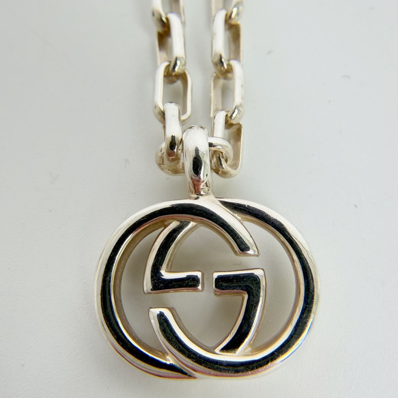 Gucci Interlocking Necklace 925 Sterling Silver Vintage — view 5